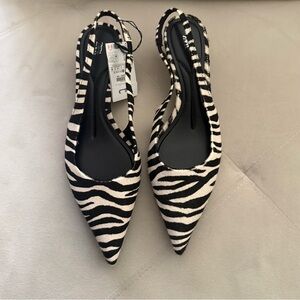 Zara Black and White Zebra Heels